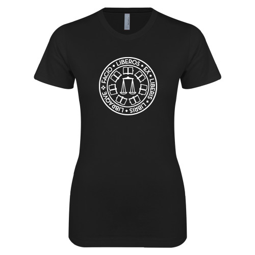  Next Level Womens Black Boyfriend Tee - Seal