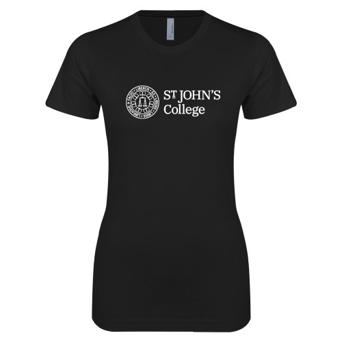  Next Level Womens Black Boyfriend Tee - Lock Up Horizontal