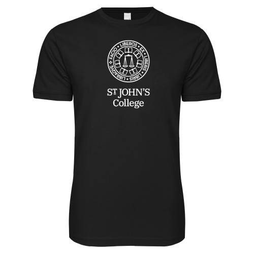  Next Level Black SoftStyle T Shirt - Seal with College Name
