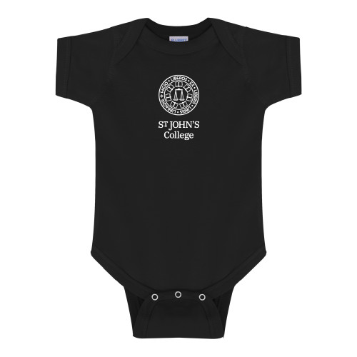  Black Infant Onesie - Seal with College Name