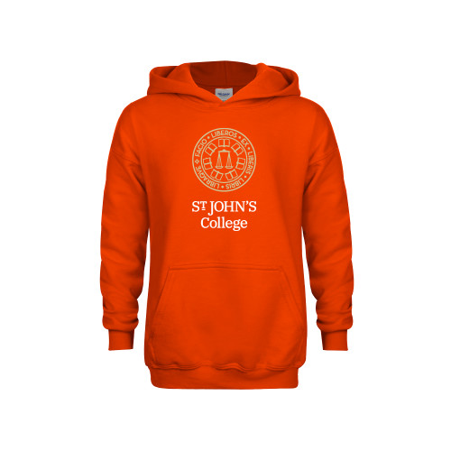  Youth Orange Fleece Hoodie - Seal with College Name