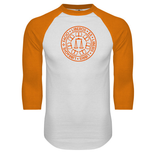  White/Orange Raglan Baseball T Shirt - Seal
