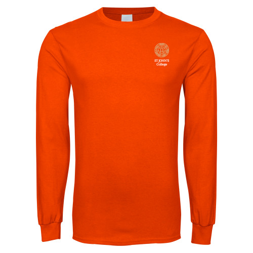  Orange Long Sleeve T-Shirt - Seal with College Name