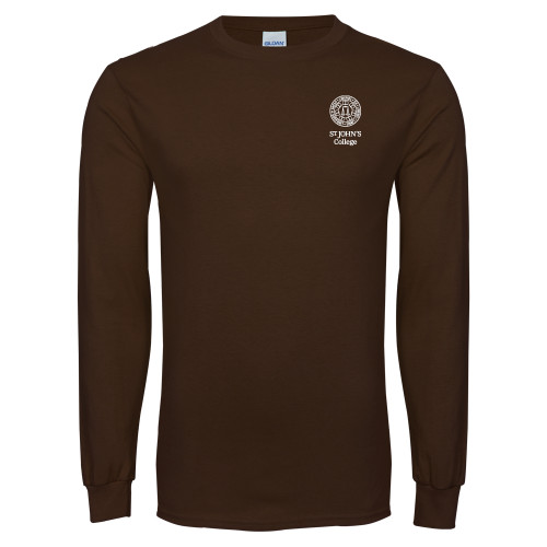  Brown Long Sleeve T Shirt - Seal with College Name