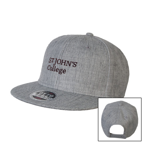  Heather Grey Wool Blend Flat Bill Snapback Hat - St Johns College