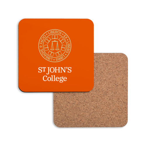  Hardboard Coaster w/Cork Backing - Seal with College Name