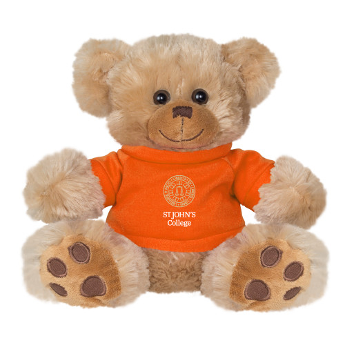  Plush Big Paw 8 1/2 inch Brown Bear w/Orange Shirt - Seal with College Name