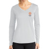 Thumbnail image for  Womens White Performance Long Sleeve V Neck Shirt