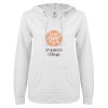 Thumbnail image for  ENZA Womens White V Notch Raw Edge Fleece Hoodie