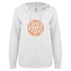 Thumbnail image for  ENZA Womens White V Notch Raw Edge Fleece Hoodie