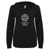 Thumbnail image for  ENZA Womens Black V Notch Raw Edge Fleece Hoodie