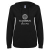 Thumbnail image for  ENZA Womens Black V Notch Raw Edge Fleece Hoodie