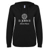 Thumbnail image for  ENZA Womens Black V Notch Raw Edge Fleece Hoodie