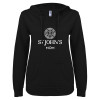 Thumbnail image for  ENZA Womens Black V Notch Raw Edge Fleece Hoodie