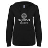 Thumbnail image for  ENZA Womens Black V Notch Raw Edge Fleece Hoodie