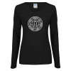 Thumbnail image for  Womens Black Long Sleeve V Neck Tee 