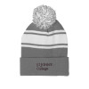 Thumbnail image for  Grey/White Two Tone Knit Pom Beanie w/Cuff