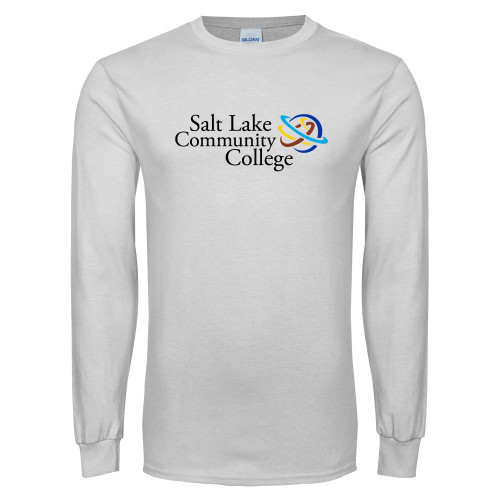 White Long Sleeve T Shirt - Instituitonal Mark
