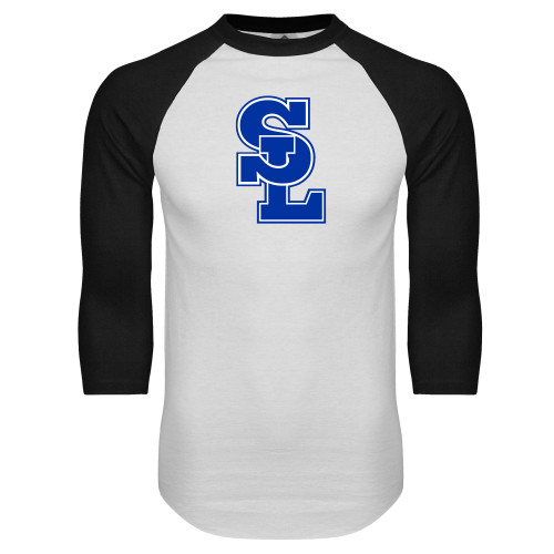  White/Black Raglan Baseball T Shirt - Primary Mark