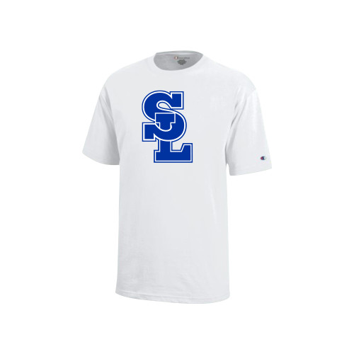  Champion Youth White Short Sleeve Tee - Primary Mark