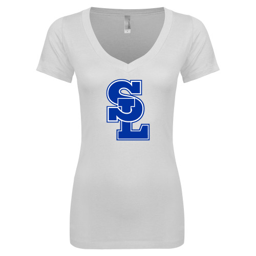  Next Level Womens White Ideal V Tee - Primary Mark
