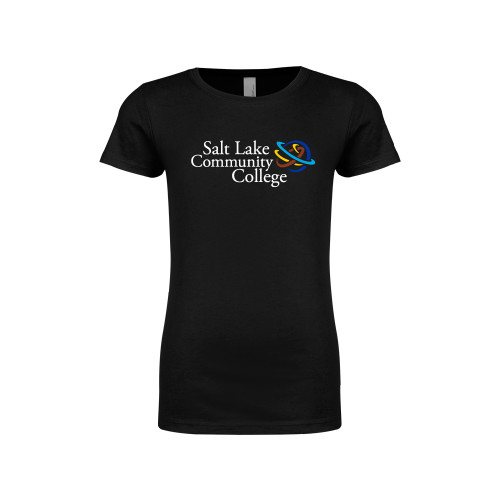  Next Level Girls Black Fashion Fit T Shirt - Instituitonal Mark