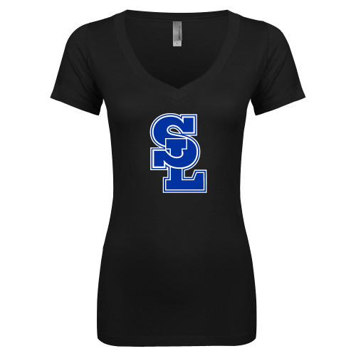  Next Level Womens Black Ideal V Tee - Primary Mark