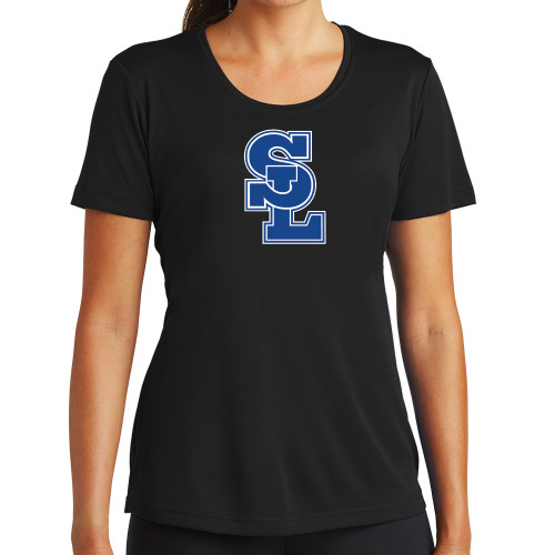  Womens Black Performance Tee - Primary Mark
