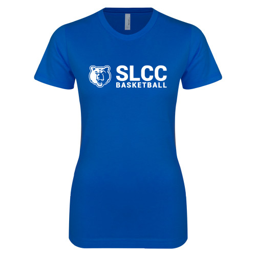  Next Level Womens Royal Boyfriend Tee - Basketball