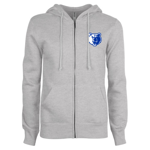  ENZA Womens Grey Fleece Full Zip Hoodie - Bear Head