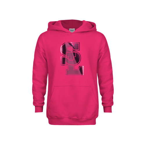  Youth Hot Pink Fleece Hoodie - Primary Mark Foil