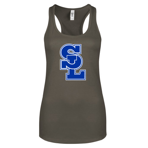  Next Level Womens Charcoal Racerback Tank - Primary Mark