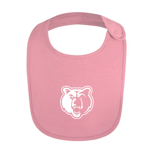  Light Pink Baby Bib - Bear Head