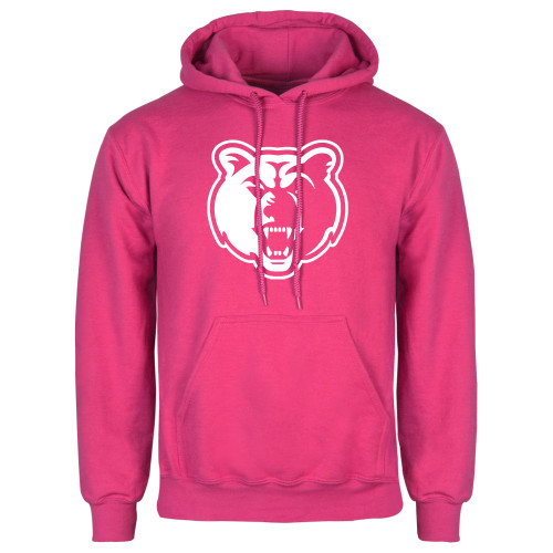  Womens Fuchsia Fleece Hoodie - Bear Head
