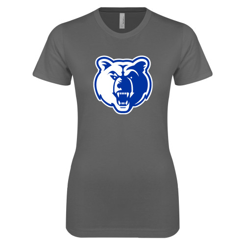 Next Level Womens Charcoal Boyfriend Tee - Bear Head