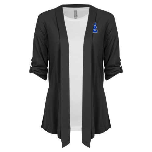 Womens Grey Drape Front Cardigan Sweater - Primary Mark