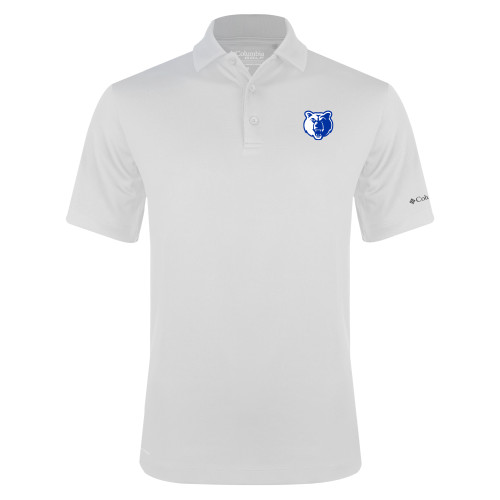  Columbia White Omni Wick Drive Polo - Bear Head
