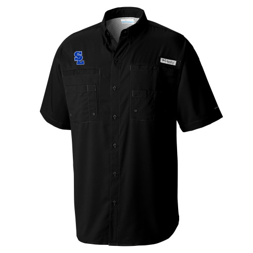  Columbia Black Tamiami Performance Short Sleeve Shirt - Primary Mark