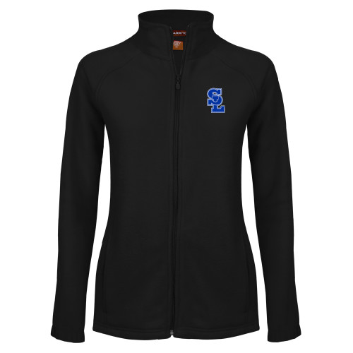  Womens Black Fleece Full Zip Jacket - Primary Mark
