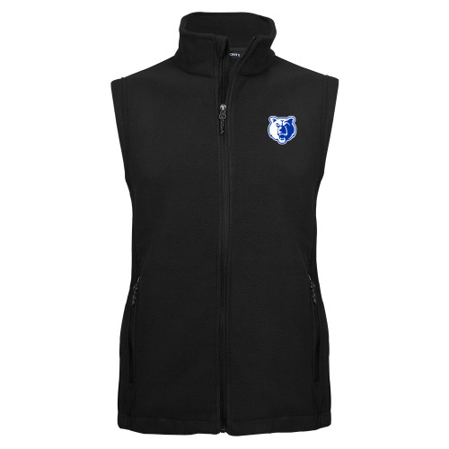 Black Fleece Full Zip Vest - Bear Head