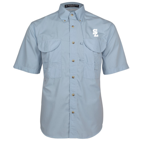 Light Blue Fishing Shirt Performance Short Sleeve  - Primary Mark