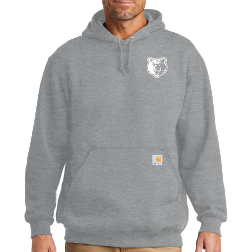  Carhartt Heather Grey Midweight Hoodie - Bear Head