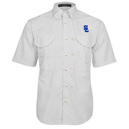  White Fishing Shirt Performance Short Sleeve - Primary Mark
