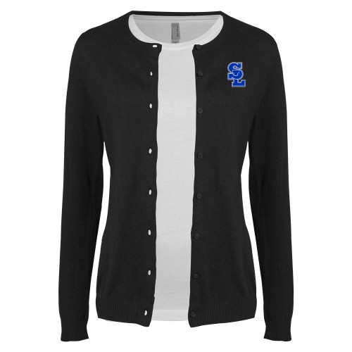 Womens Black Cardigan Sweater - Primary Mark