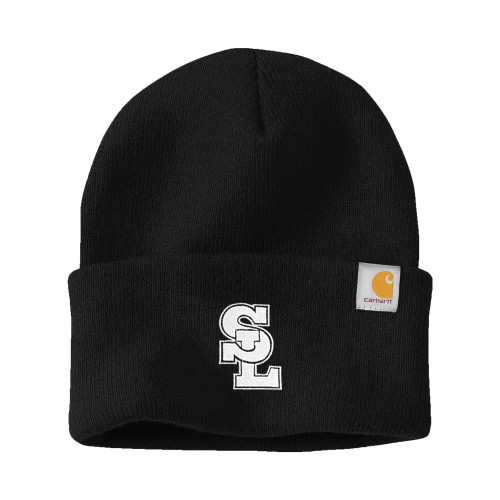  Carhartt Black Knit Beanie w/Cuff - Primary Mark