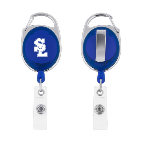  Blue Oval Retractable Badge Holder w/Clip - Primary Mark