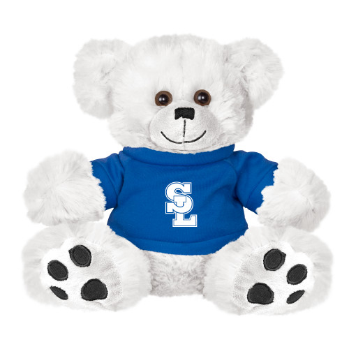  Plush Big Paw 8 1/2 inch White Bear w/Royal Shirt - Primary Mark