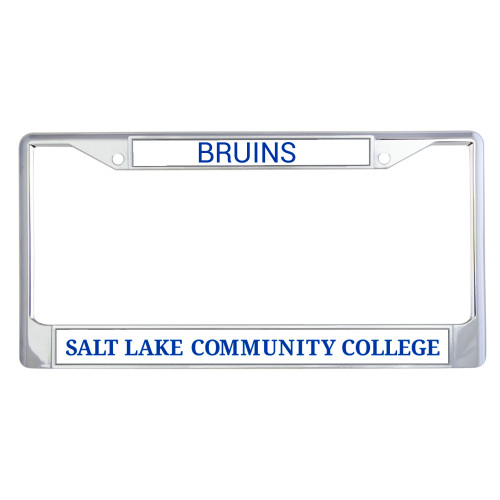  Metal License Plate Frame in Chrome - Flat Word Mark