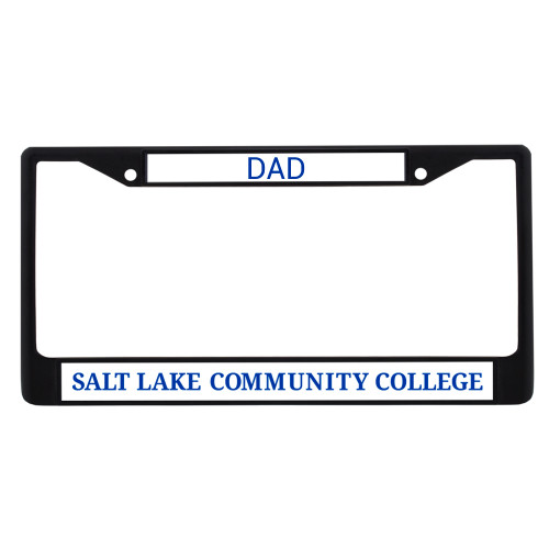  Dad Metal License Plate Frame in Black - Flat Word Mark