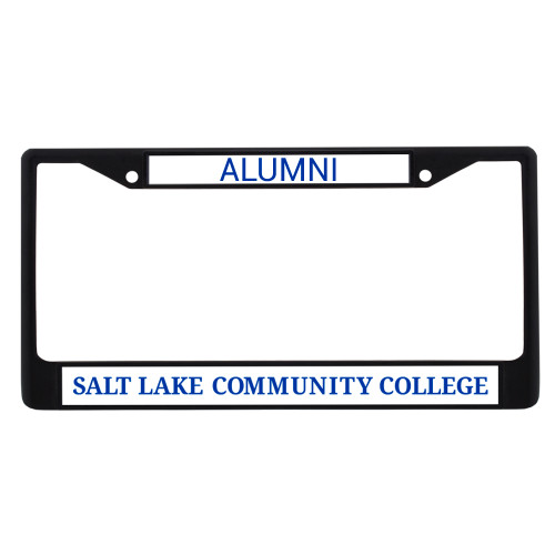  Alumni Metal License Plate Frame in Black - Flat Word Mark